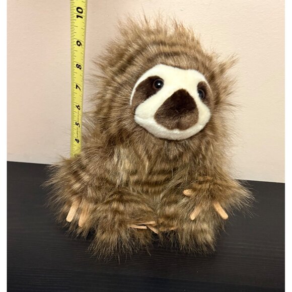 Aurora World Brown & White Plush Sloth Stuffed Animal 2018 Furry Hair - Picture 11 of 11